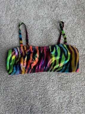 Kids Multicolor Zebra Stripe dance bra - kids 12/14 Bodywrappera